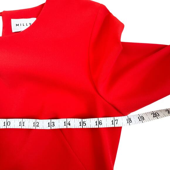 Milly June Ruffle Sleeve Red Cocktail Shift Dress Women’s Size 4 - Picture 10 of 14